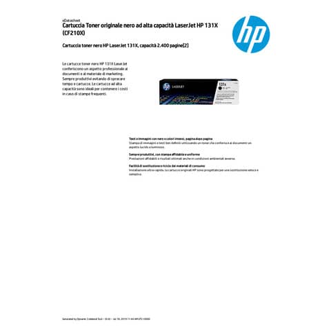 Toner alta capacità 131X HP nero  CF210X